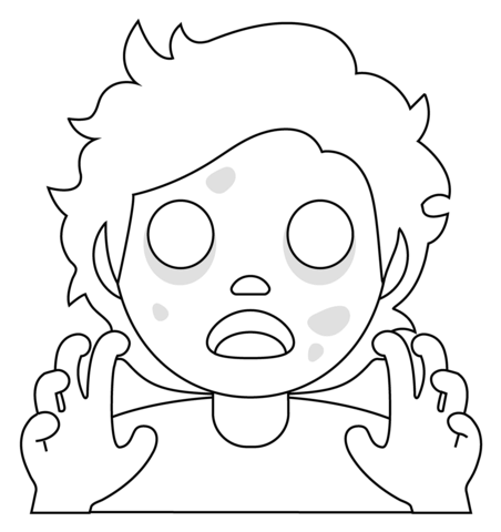 Zombie Emoji Coloring Page